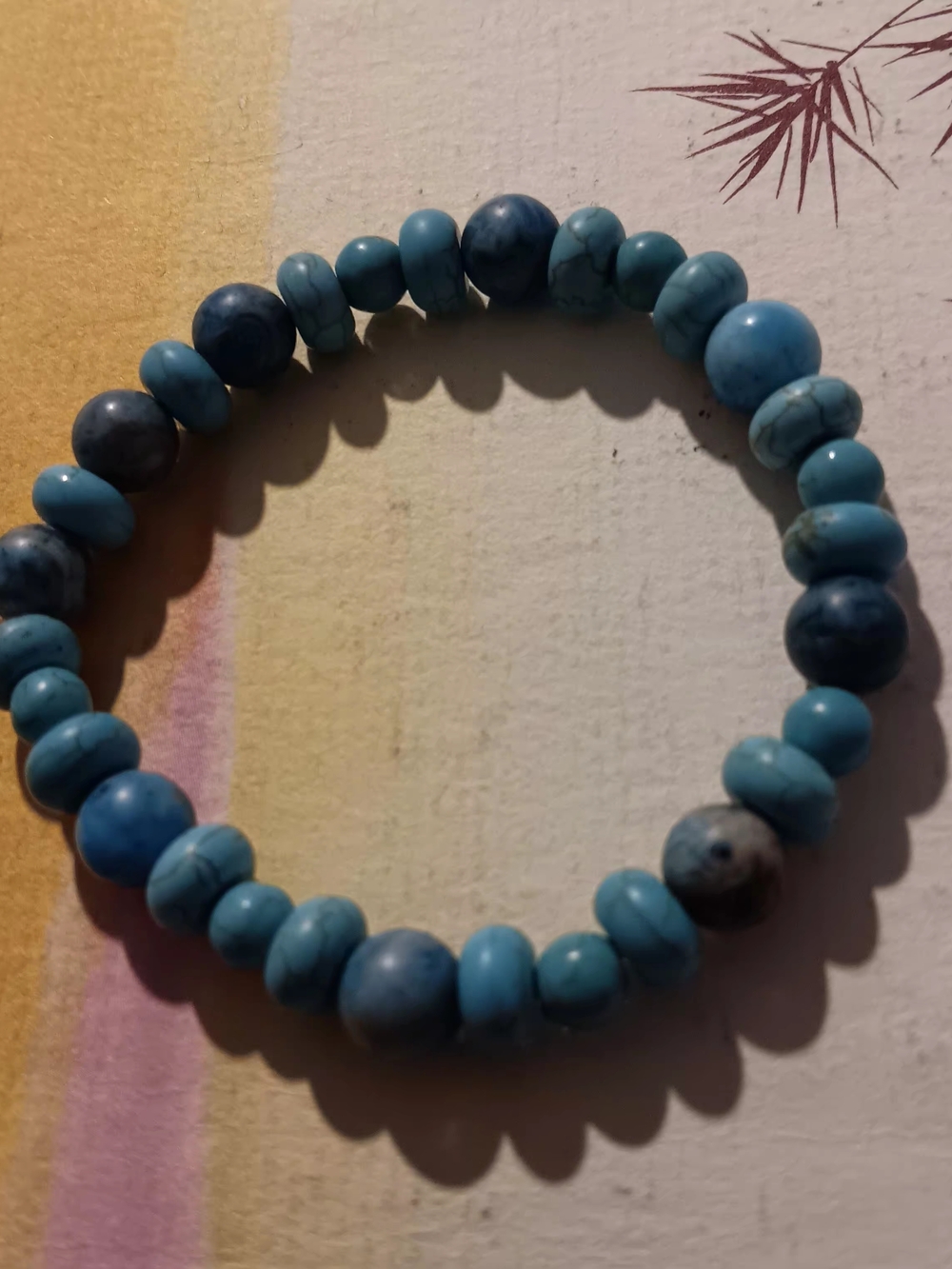 Turquoise Blue Beaded Stretch Bracelet